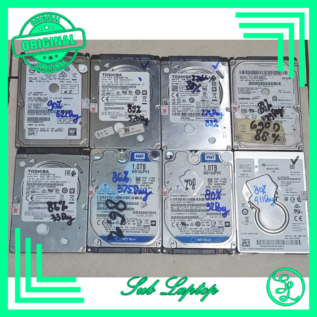 Hardisk Laptop Hardisk Notebook 1TB 1000 GB 2.5" Internal Netbook 1 TB SATA HDD Second Sentinel 80-9