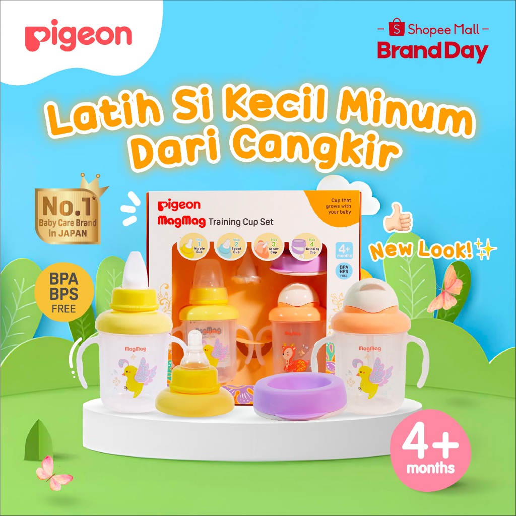 PIGEON MagMag Training Cup System | Botol Minum Bayi |  Gelas Minum Bayi Anti Tumpah |  BPA Free |  