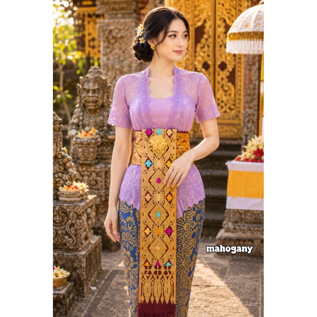 Selendang bali obi bordir songket tenun