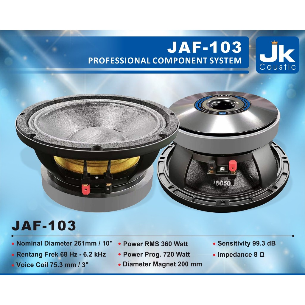 Speaker 10 in Jk Coustic JAF-103 Komponen Speaker 10 Inchi