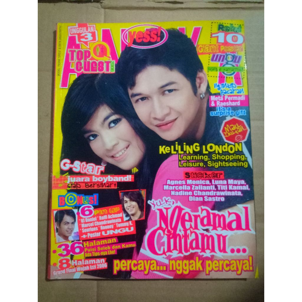 Majalah Aneka YESS Th.2006 / Cover Pasha (Poster Ungu Band)