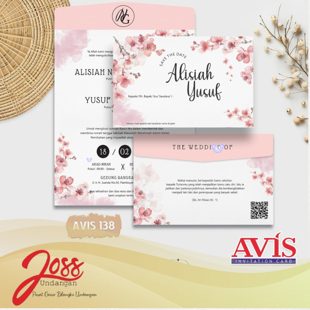 Blangko Undangan Kosong Terbaru Avis 138 Motif Elegan