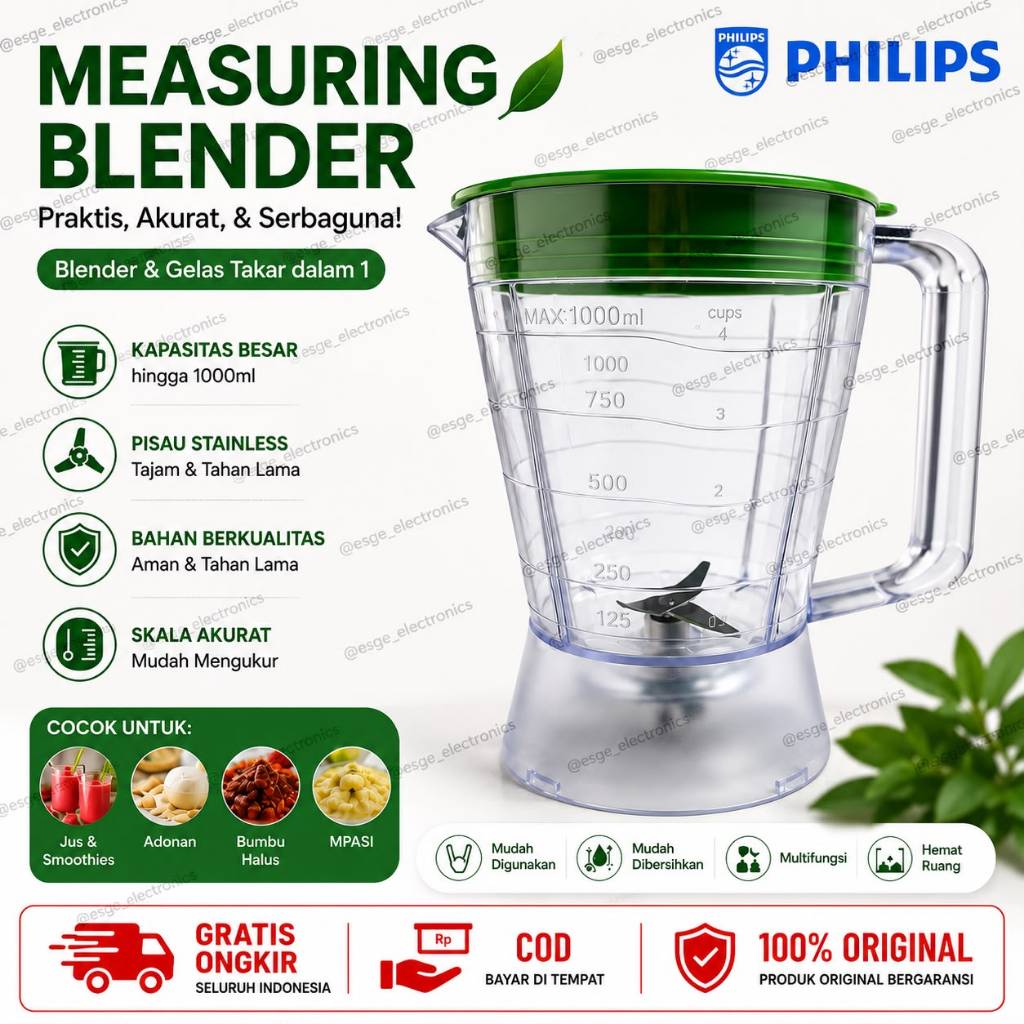ORIGINAL SET JUS BLENDER PHILIPS HR 2056 2057 SET GELAS PHILIPS SET JAR JUS PHILIPS HR 2056 HR 2057