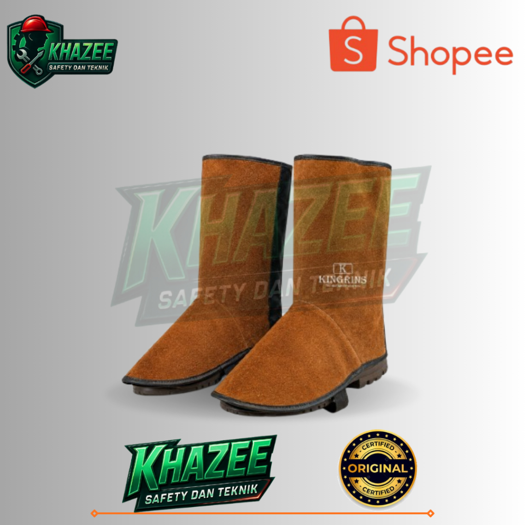 Cover shoes safety kulit / apron las kaki kulit / apron welder Kingrins