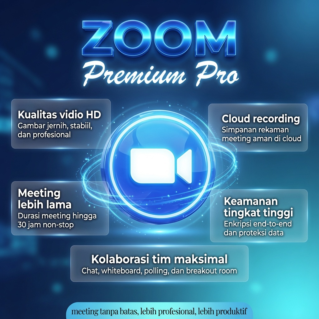 Dapatkan Zoom Premium Asli - Meeting HD, No Limit, Harga Grosir