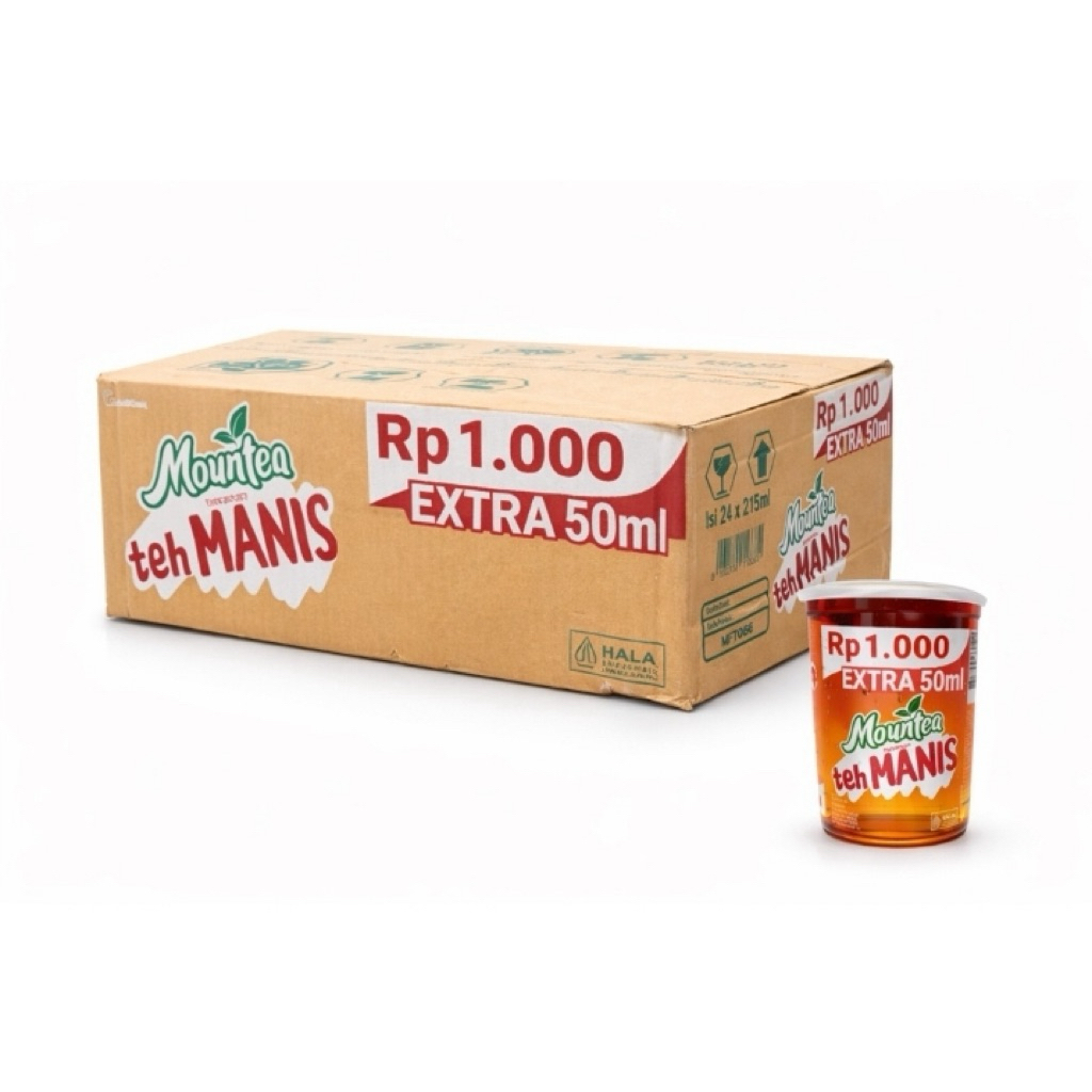 [EC] MOUNTEA TEH MANIS 215ml 1Dus isi 24