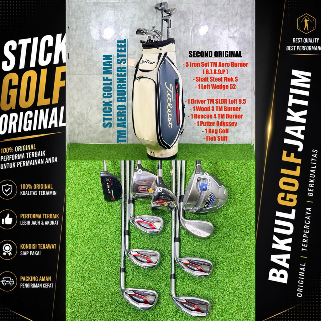 Stick Golf Taylormade Aero Burner Shaft Steel Second Original Fullset Bag Golf - Set Stick Golf Man