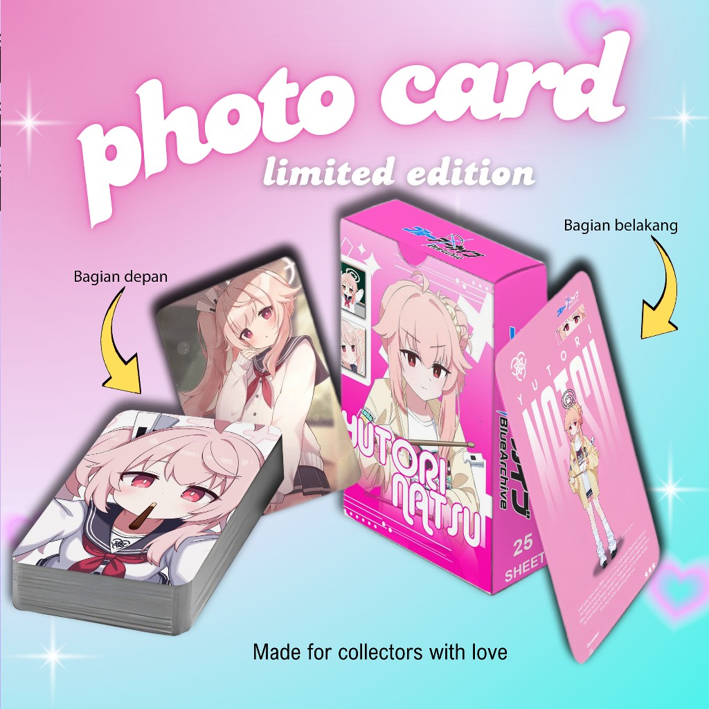 [ 2 Sisi ] Photocard Set Terbaru Yutori Natsu Blue Archive premium 25 pcs with box