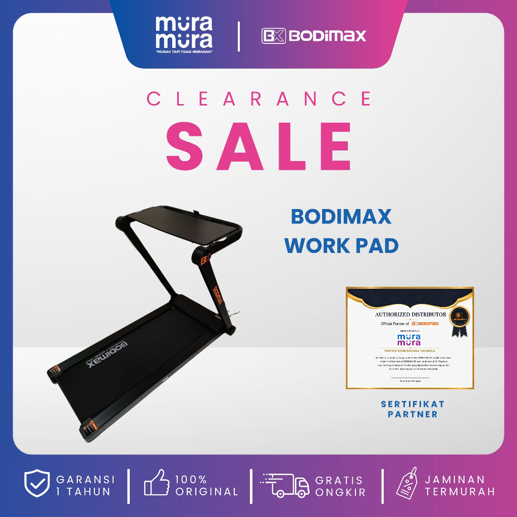 Clearance Sale Bodimax Running Pad 3 In 1 Work Pad Folding Treadmill Gym Alat Olahraga Fitness