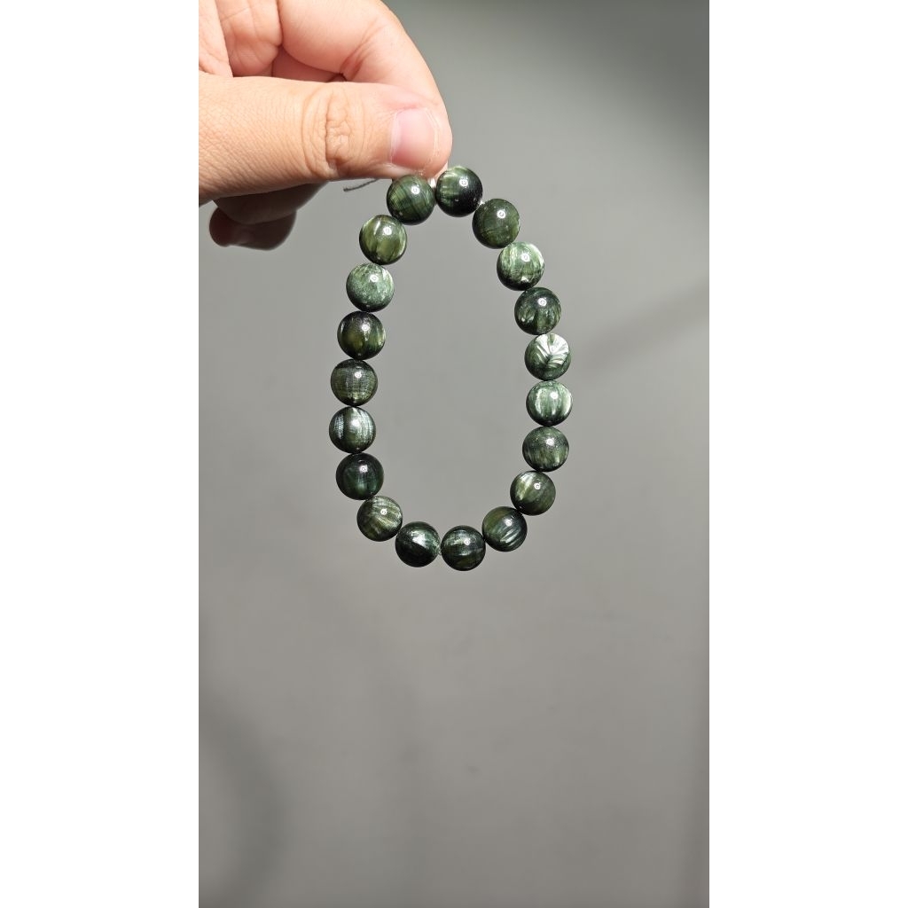 Natural Seraphinite Bracelet 6mm, 8mm, 9mm 10mm