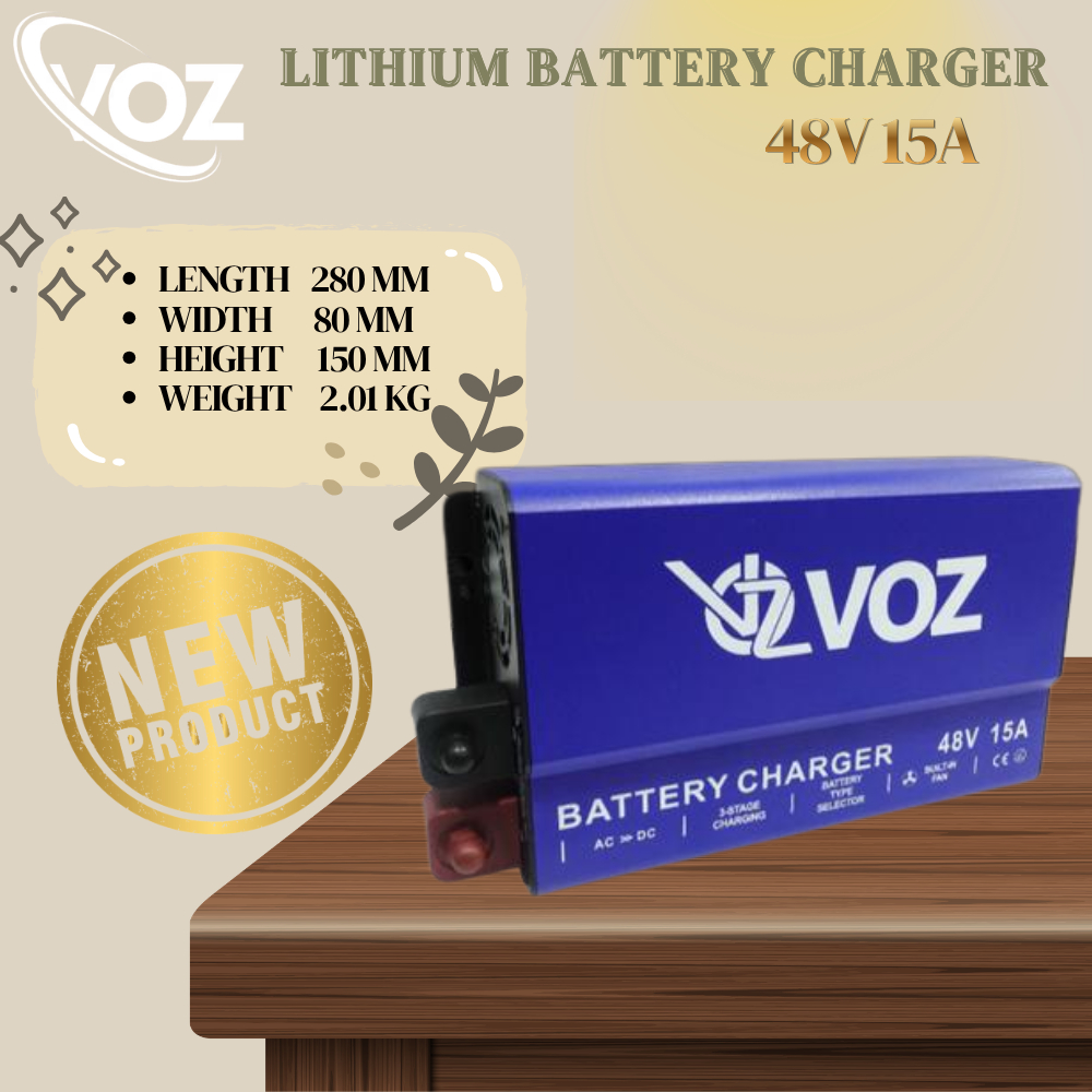 VOZ LITHIUM BATTERY CHARGER 48V 15A | VOZ LITHIUM CHARGER 48V 15A | SMART CHARGER