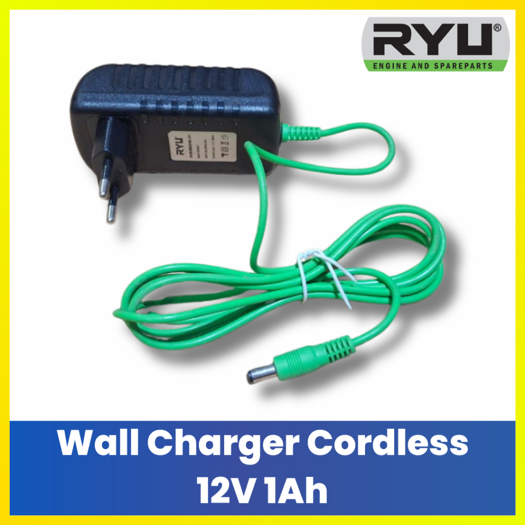 RYU Charger Bor Cordless 12V 1Ah Original Wall Charger Baterai Lithium