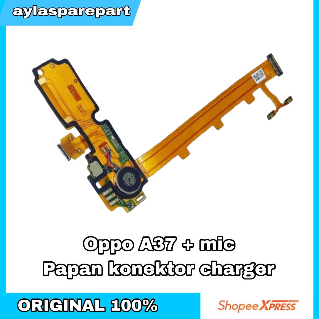 Flexible Cas Charger Oppo A37 Original + Mic Flexible Volume