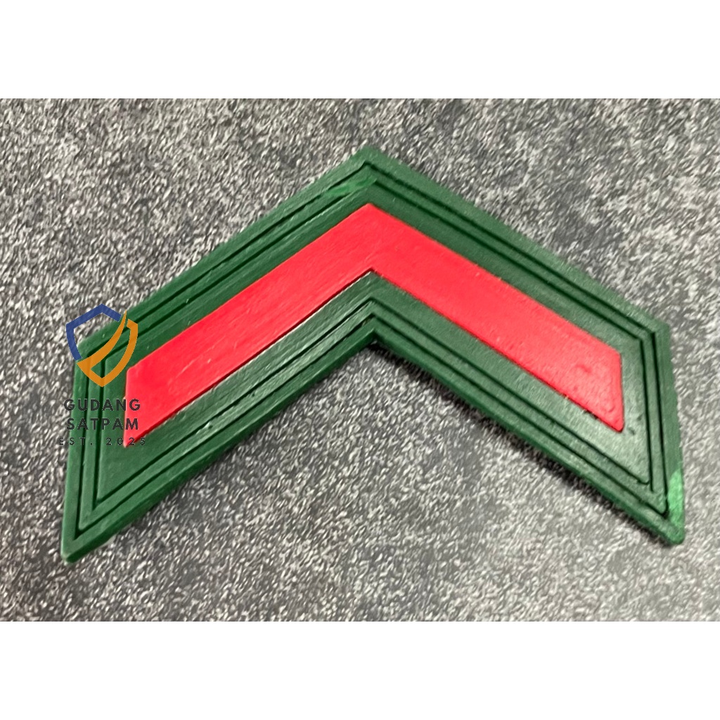 Patch Pangkat TNI (Kotak) - Tempelan Rubber Velcro Kopda Koptu Kopka Pangkat Praka Karet