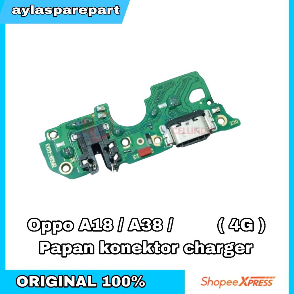 Flexible Papan Konektor Charger Cas Oppo A18 Oppo A38 Oppo A58 4G Original + IC Fast Charging