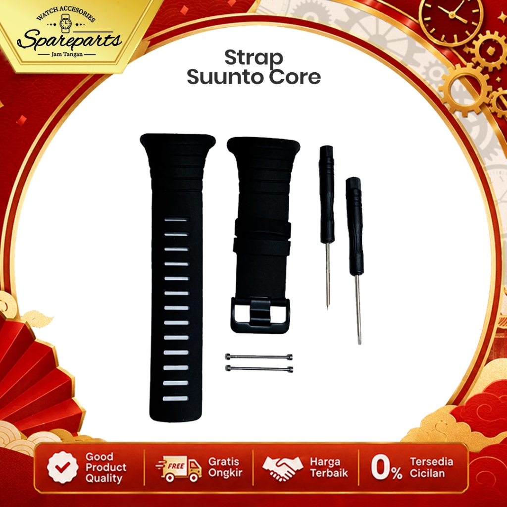 Strap Rubber Band Suunto Core All Black Tali Jam Tangan Suunto Core Watch