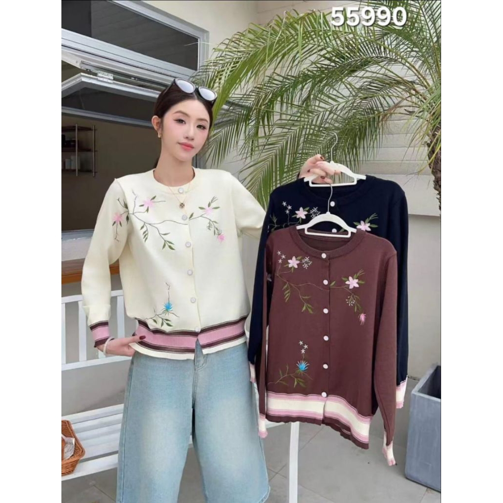 Cardi Rajut Impor Bunga BKK