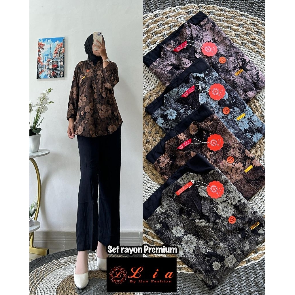 SETELAN CELANA/SETCEL/ONESET RAYON TWILL LIA FASHION
