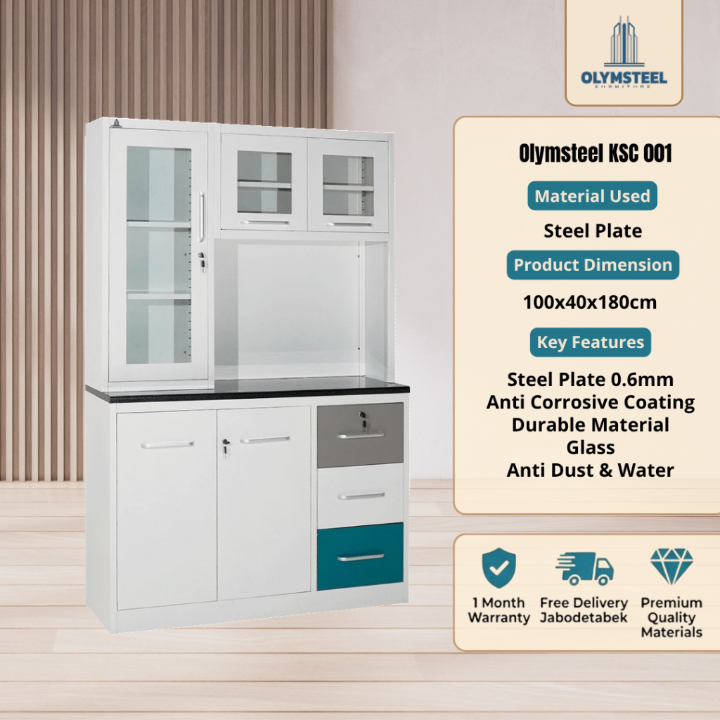 LEMARI PIRING BESI - RAK PIRING BESI - KITCHEN SET BESI - KSC001/02 - OLYMSTEEL