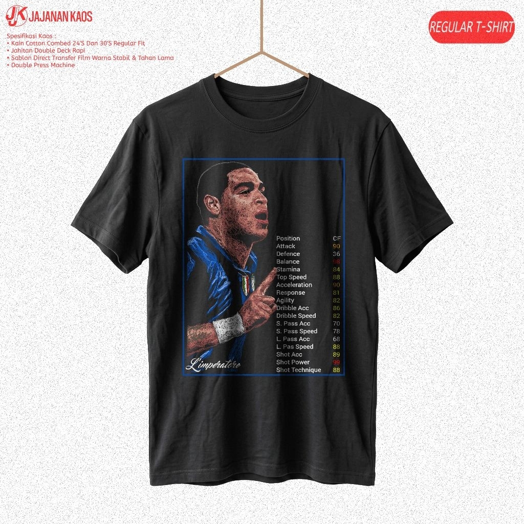 Baju Kaos Distro Bola ADRIANO Inter Milan Legend Scribble Art Seni Coretan Custom