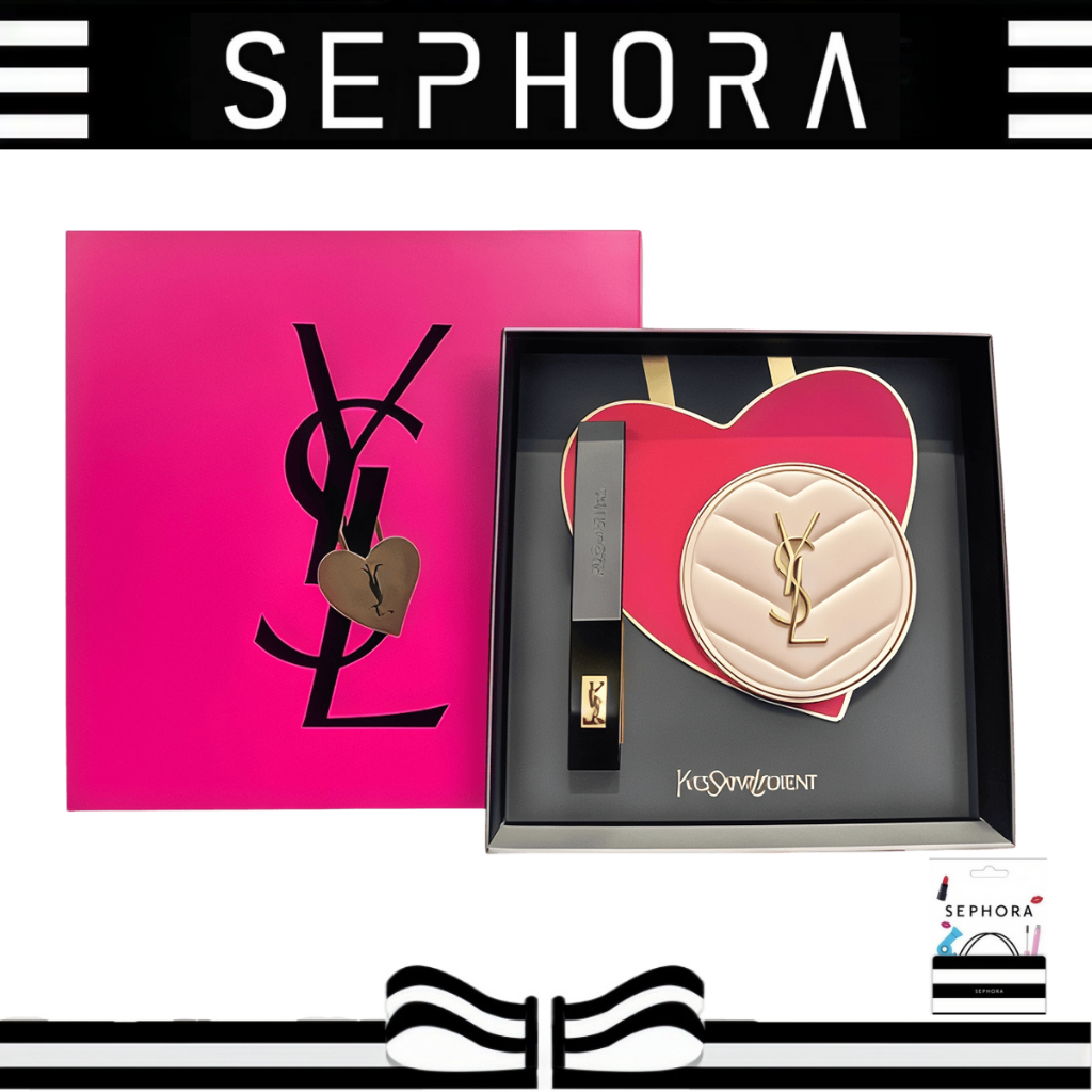 [Gift for Girlfriend] YSL Gift Set | YSL Cushion Pink Matte B10/B20 + ysl lip gloss#314 lipstick rou