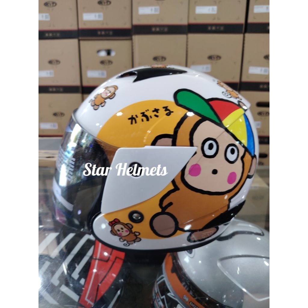 Helm Anak MDS R3 Junior Sanrio Monkichi #1 White
