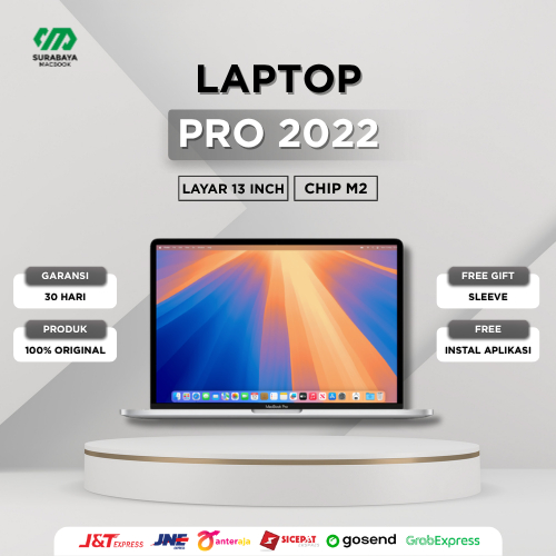 Laptop Pro M2 2022 Toucbar 13-inch | Chip Apple M2 | Ram 8-16GB Ssd 256/512GB | Second Original