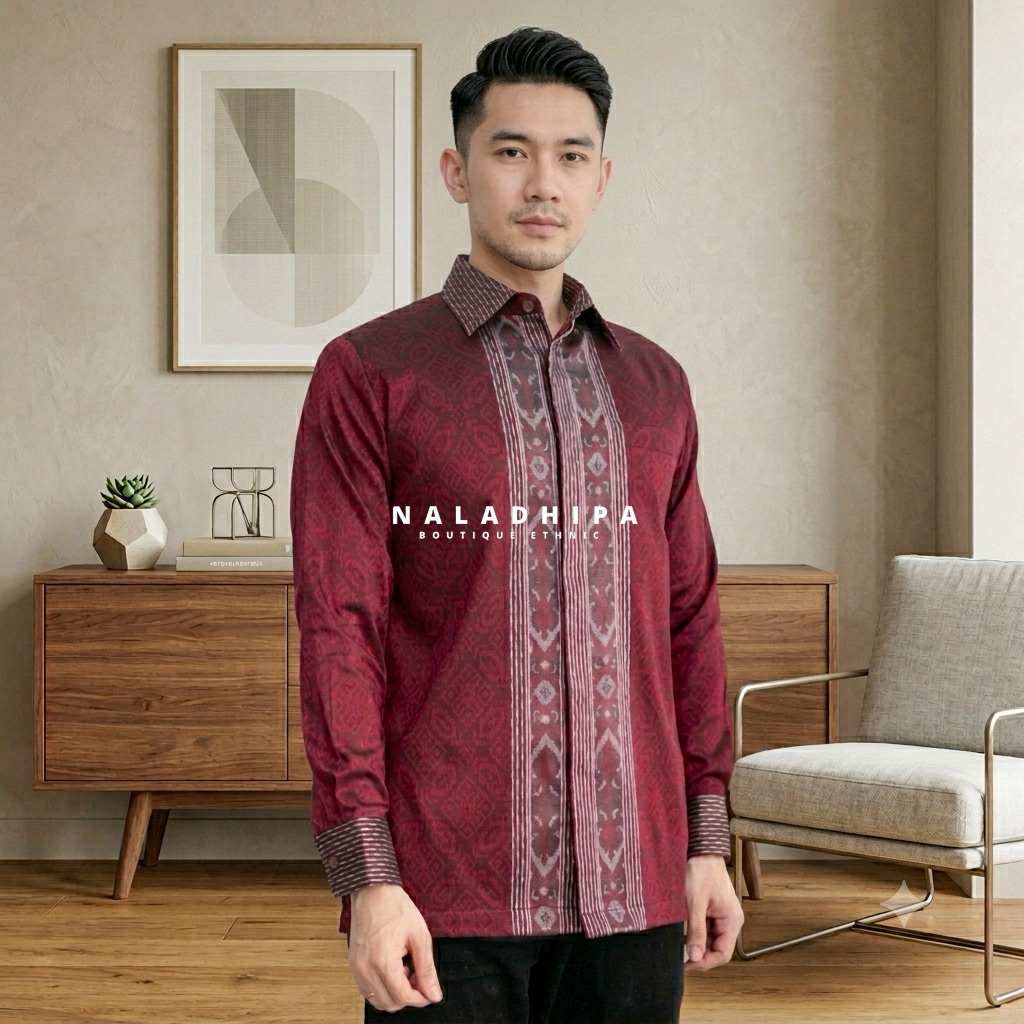 NALADHIPA Kemeja Tenun Baron / Kemeja Tenun Songket Baron