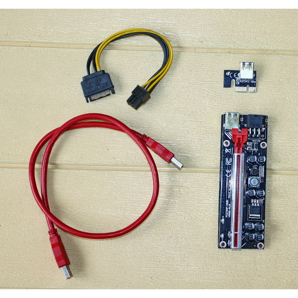 RISER PCIE  X1 TO PCIE  X16 USB 3 DENGAN 8 KAPASITOR VERSI V009S- Plus MING HIGH QUality