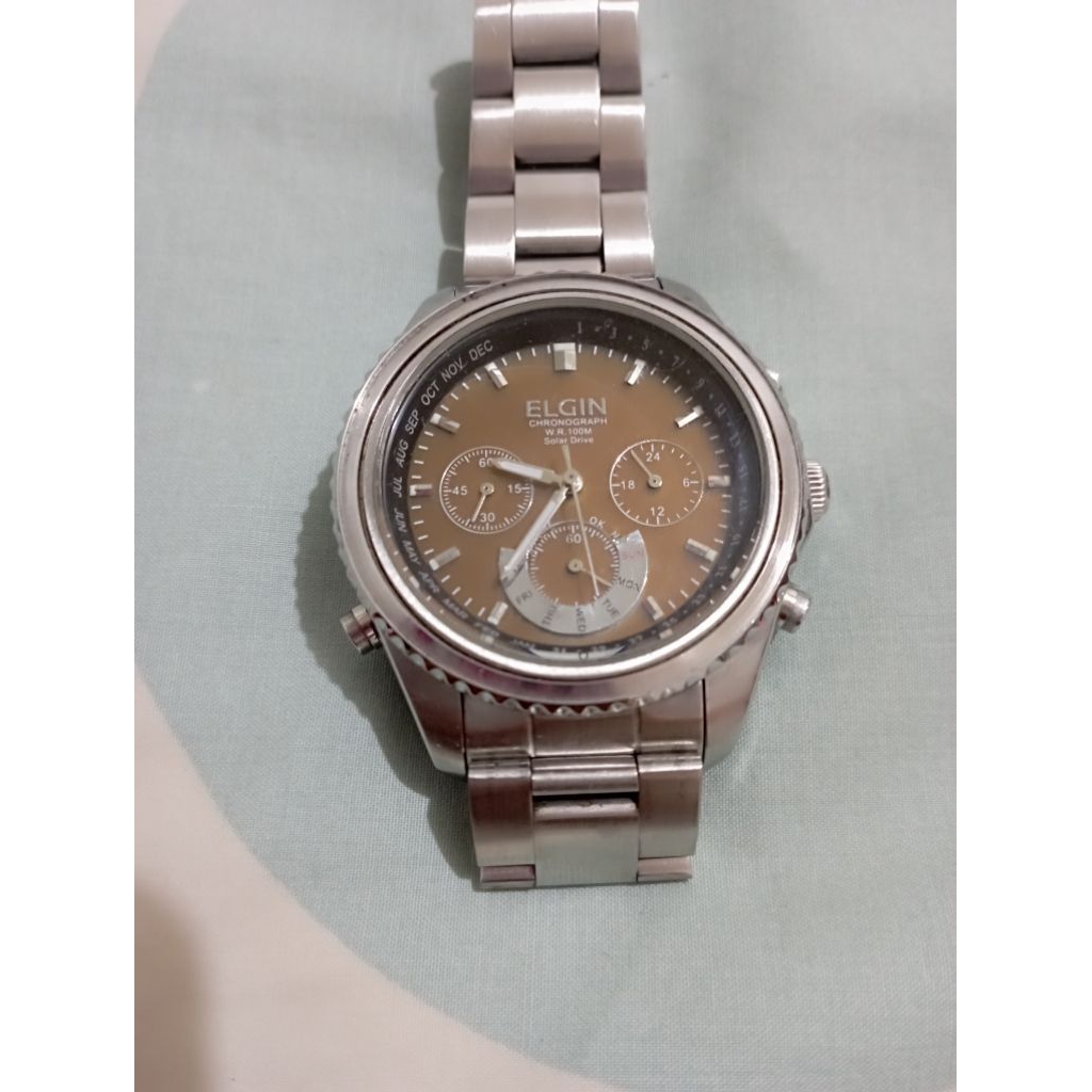 jam elgin solar chronograph second