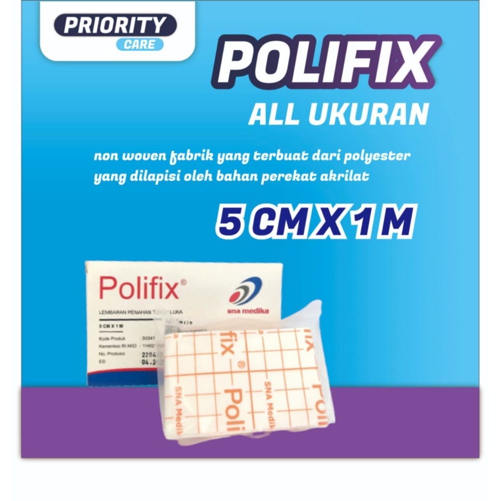 polifix, perban putih, plester kertas 5 x 1m