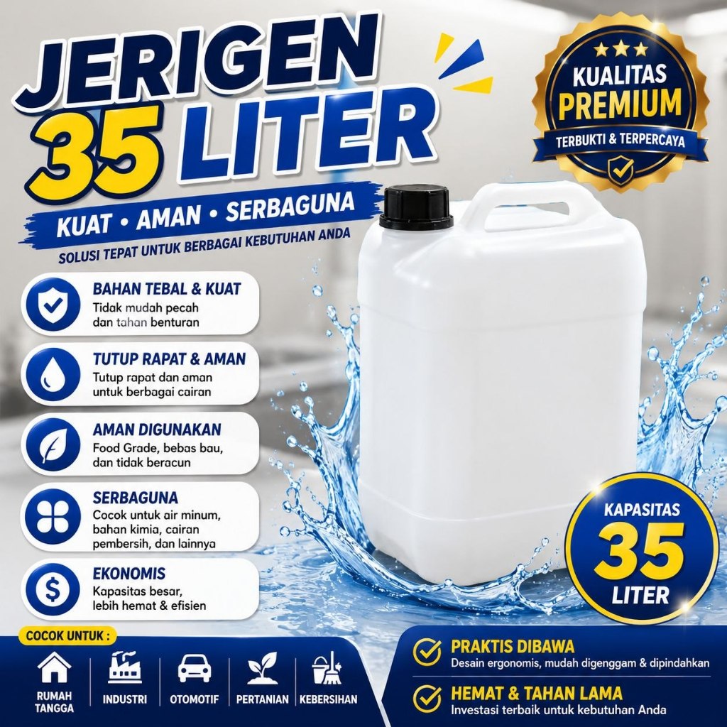 JERIGEN 35 LITER | JELIKEN | KOMPAN PUTIH | KOKANG | DERIGEN | DIRIGEN | JERIKEN BEKAS 90% BAHAN TEB