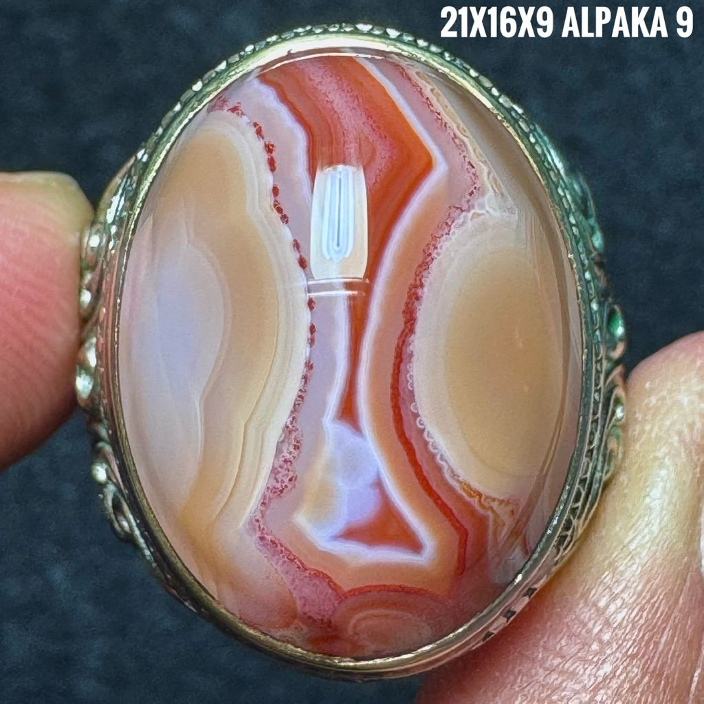 Cincin Batu Akik Natural Lam Alif