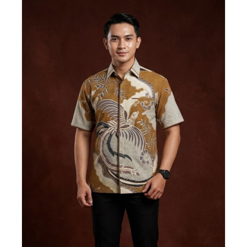 Batik Cantieq Exclusive - WICAKSANA |Batik Pria bordir smock - Batik semi jas dobby india - Batik pe