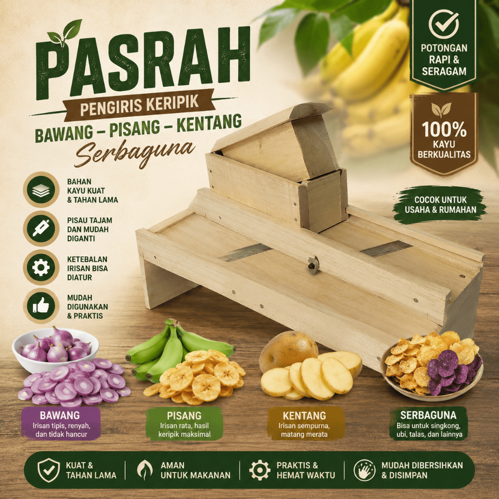 Pasrah Keripik Bawang Pengiris Aneka keripik Pengiris Pisang Serbaguna awet