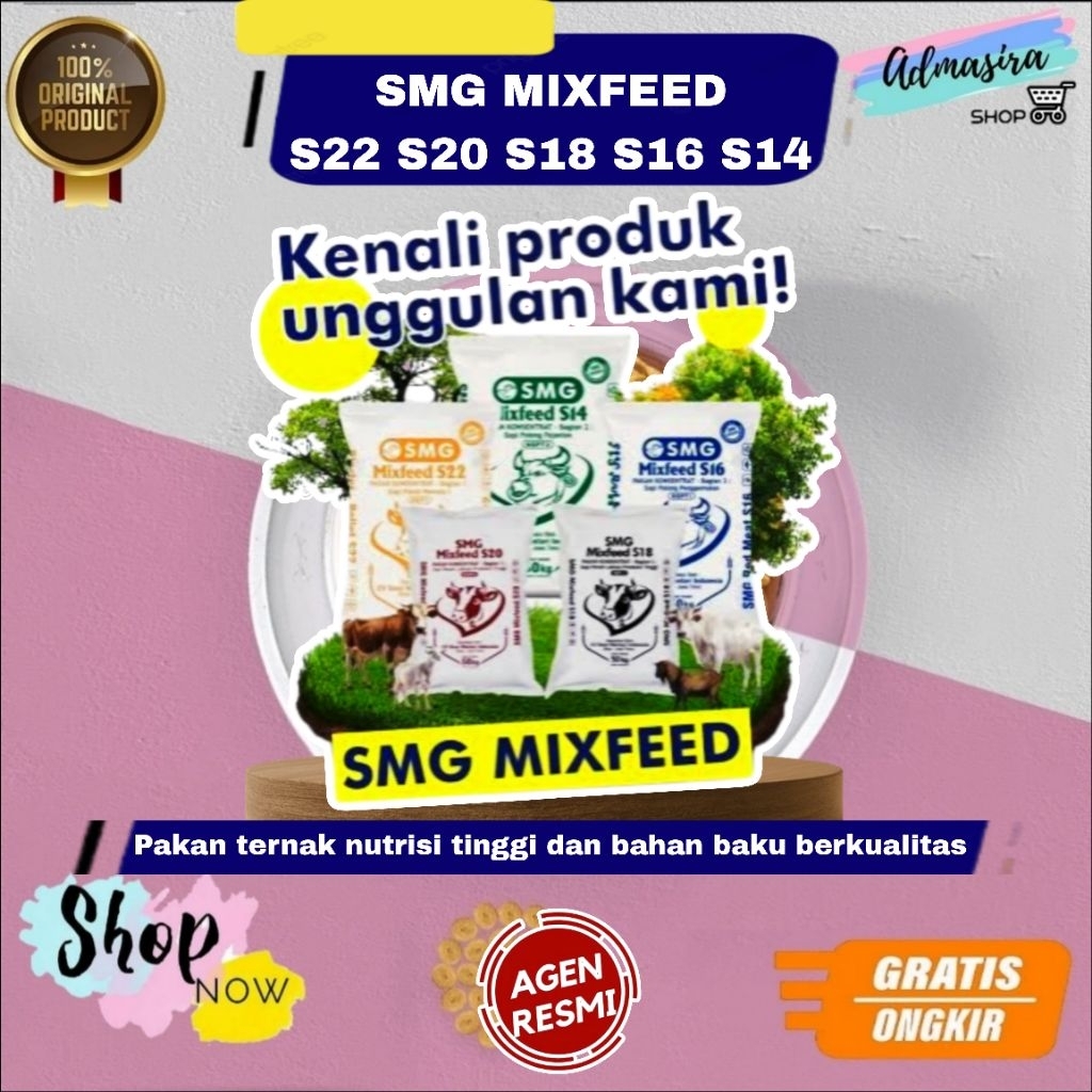 SMG Mixfeed S18 S20 S22 1KG Konsentrat Sapi Kambing SApi Perah Laktasi Produksi Tinggi Protein 20% 1