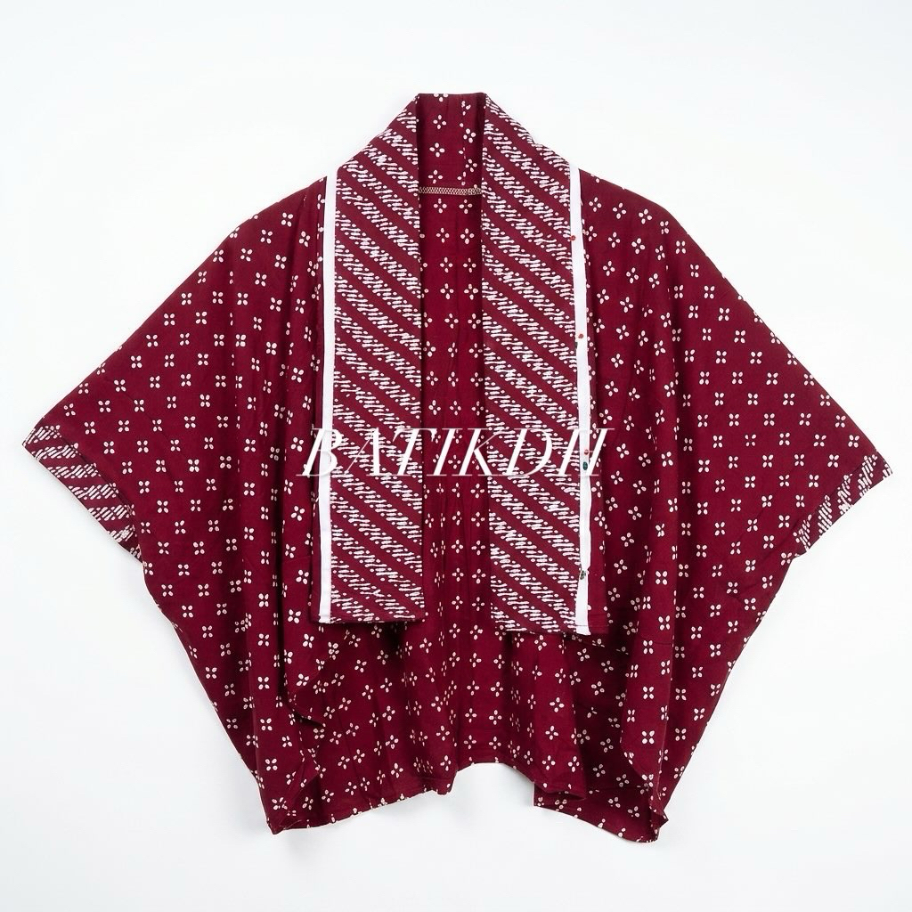 Batikdh Rompi Cardigan Outer Vest Bolero Lengan Pendek Wanita Modern Jumbo Allsize Jumputan Cap Hand