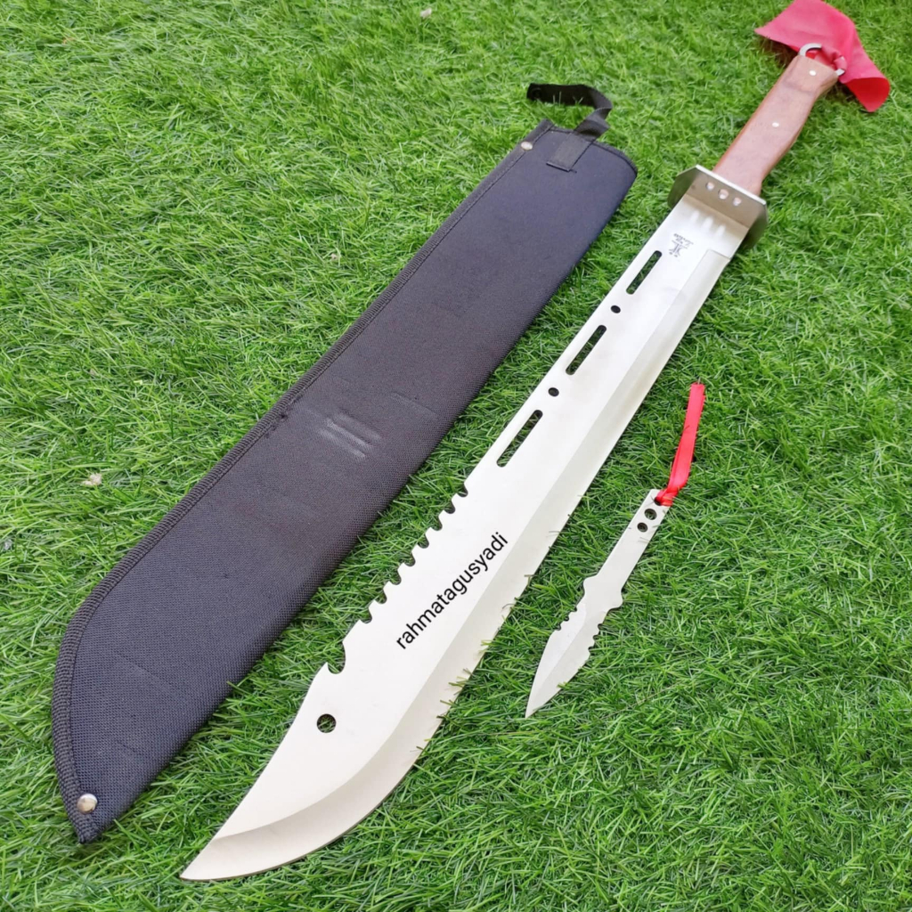 Pisau Survival Komando Besar + Anak Pisau Saber (koleksi)