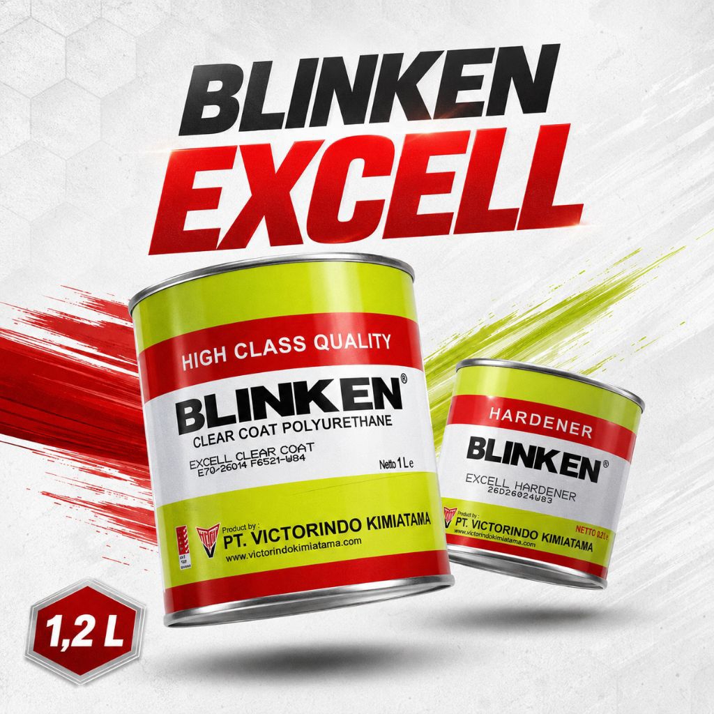 Clear Coat BLINKEN EXCELL SET 1 Liter, Varnish Cat Mobil Dan Motor