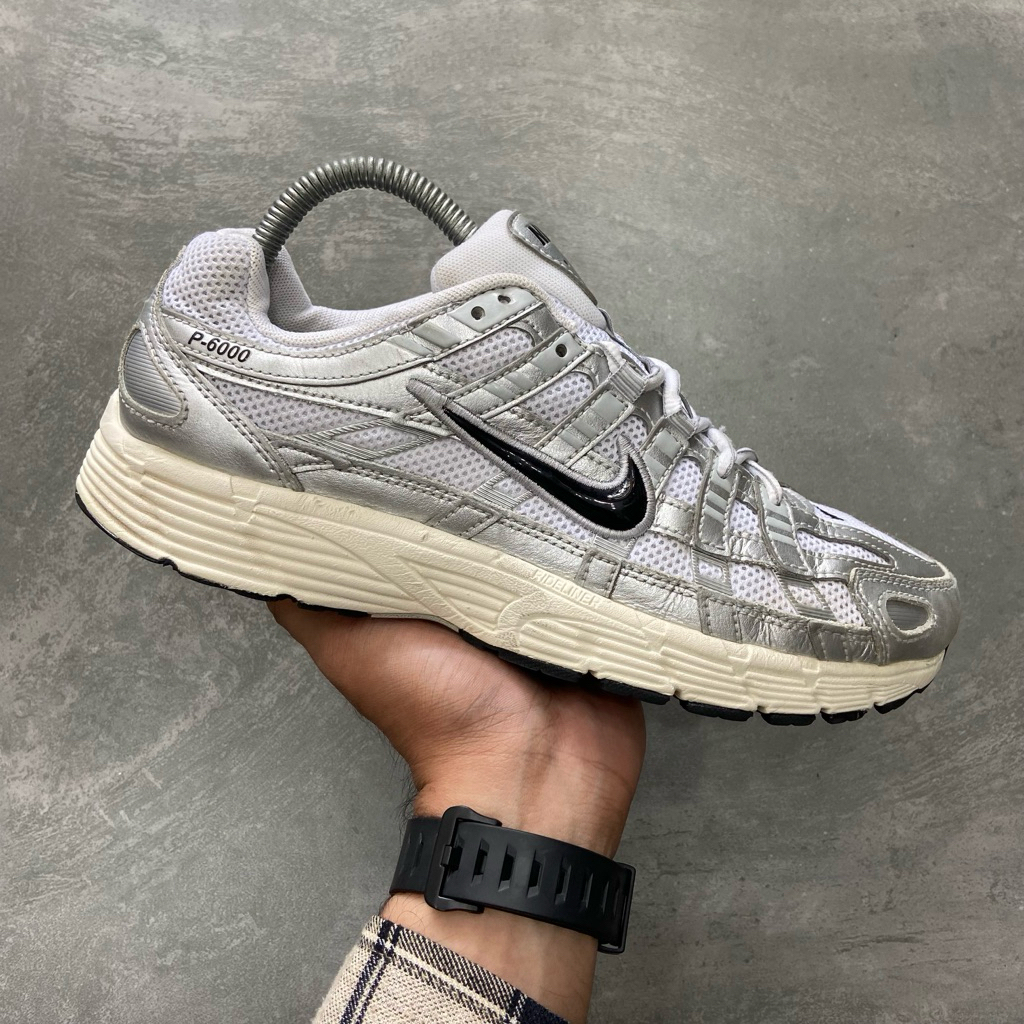 [Size 40] Rare Nike P-6000 ‘White Metallic Silver Flat Silver’ (CD6404-105) Second Original Kondisi 