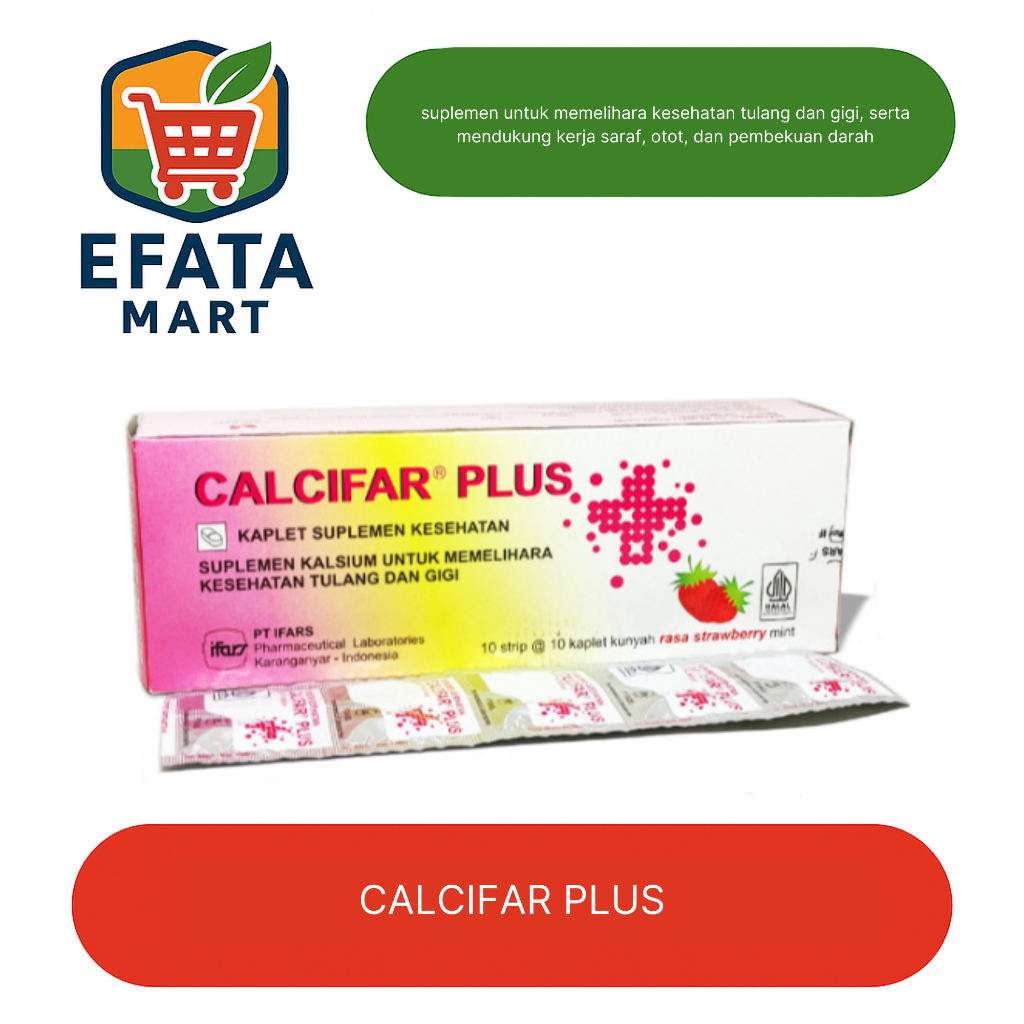 Calcifar Plus Strip isi 10 Tablet Kunyah - Kalsium Ibu Hamil