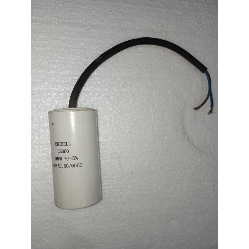 KAPASITOR UNIBELL CBB60 16UF 400V KABEL ORIGINAL