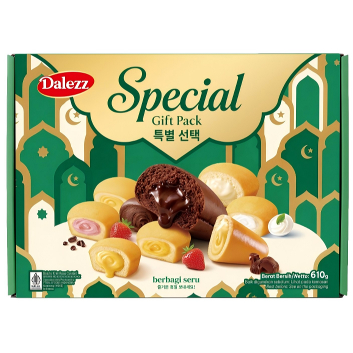Dalezz Hampers Snack Box Mix Rasa Swiss Roll Roti Isi Mix / Mini Custard Cake Roti Isi Mix Paket Cam