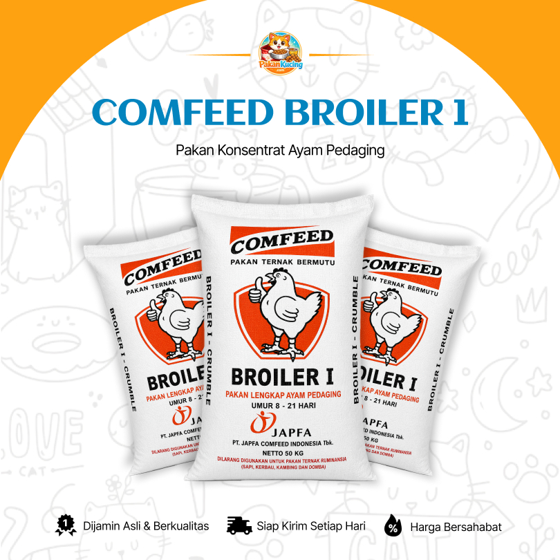 Comfeed BR 1 / BROILER 1 - Pakan Ayam Pedaging Umur 8–21 Hari | REPACK | PakanKucingCom