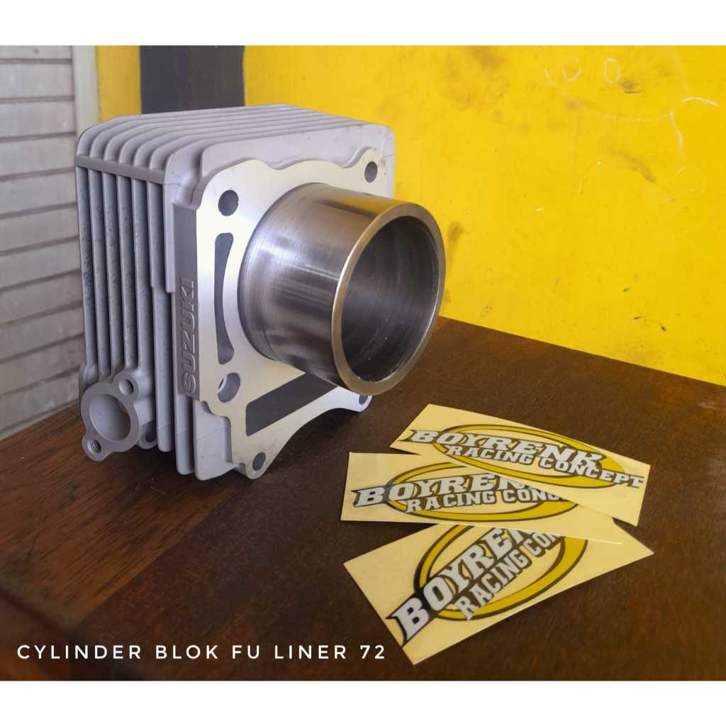 CYLINDER BLOK SATRIA FU 150 LINER LUAR 72 TANPA COAK CRANKCASE ~BOYRENK RACING