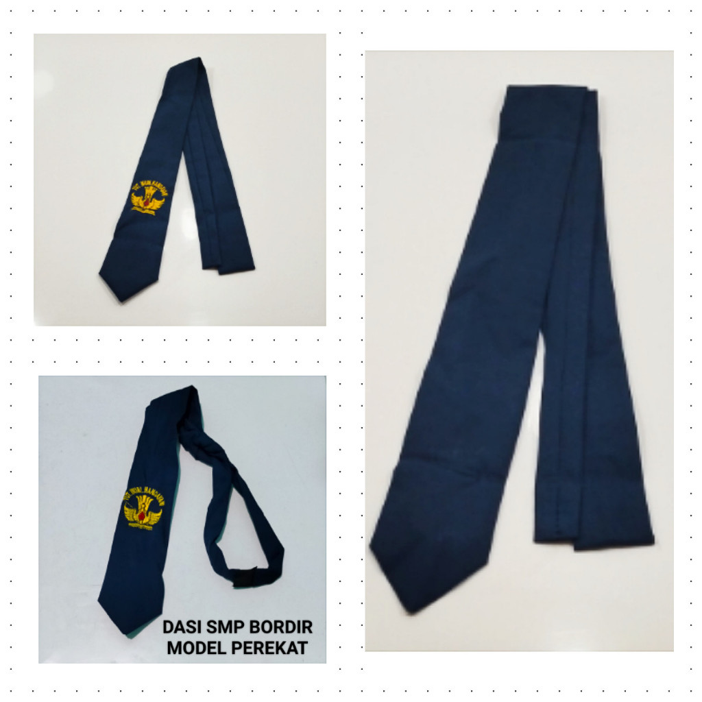Dasi Seragam Sekolah SMP/Dasi Anak Sekolah SMP Logo Bordir