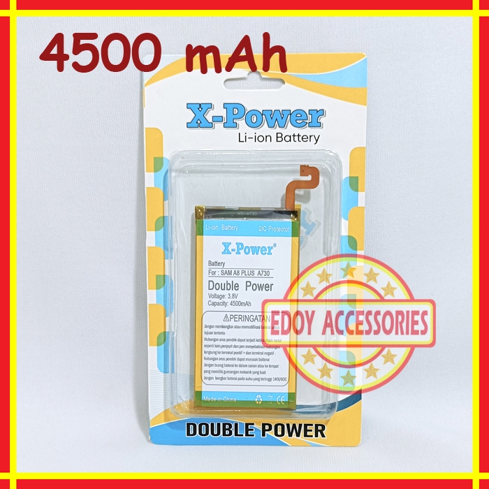 Batre Samsung A8 Plus 2018 A730 Double Power Batu Baterai Battery Tanam BA730ABE