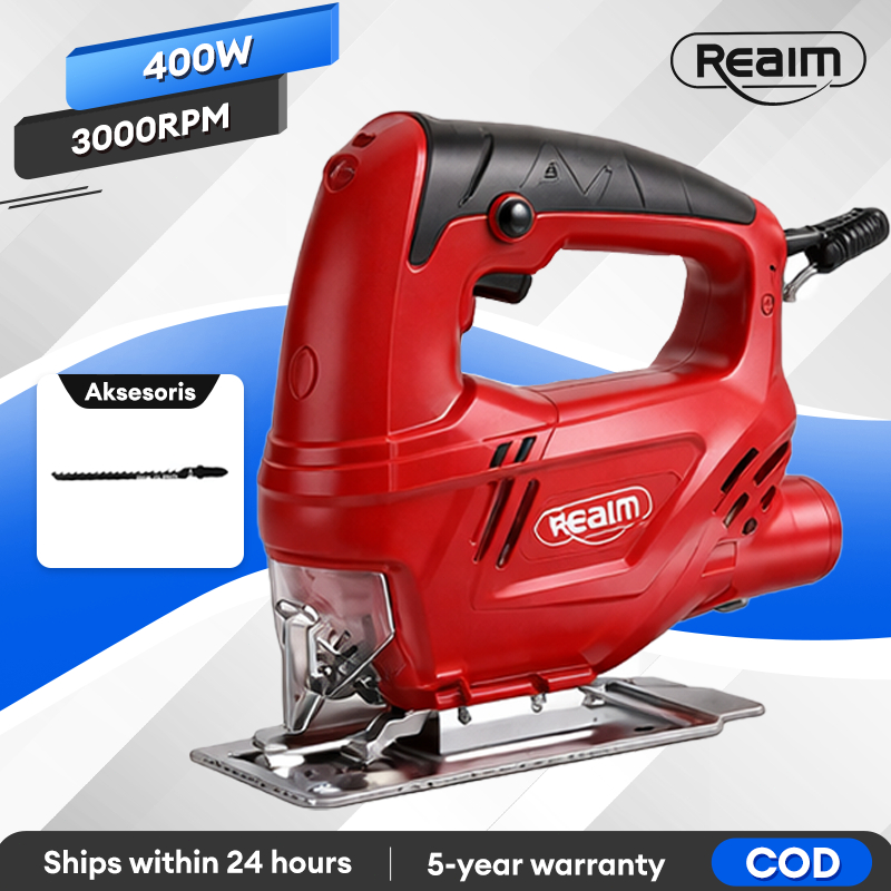 Reaim mesin gergaji jigsaw 450W Gergaji Listrik gergaji kayu mesin potong besi ces jiksaw gergaji me