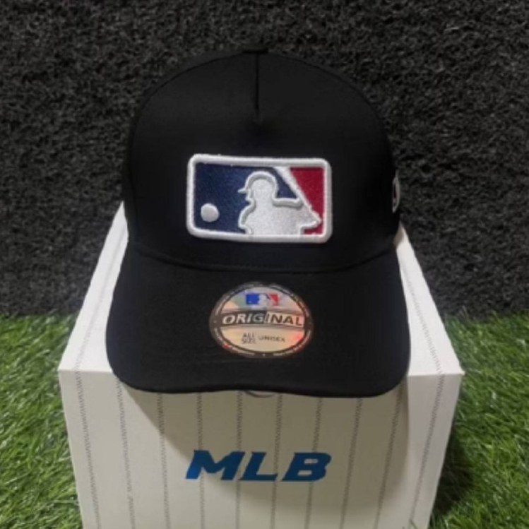 TOPI BASEBALL MLB BASEBALL LOGO ORIGINAL FULL BLACK CAPS / TOPI / TOPI PRIA WANITA