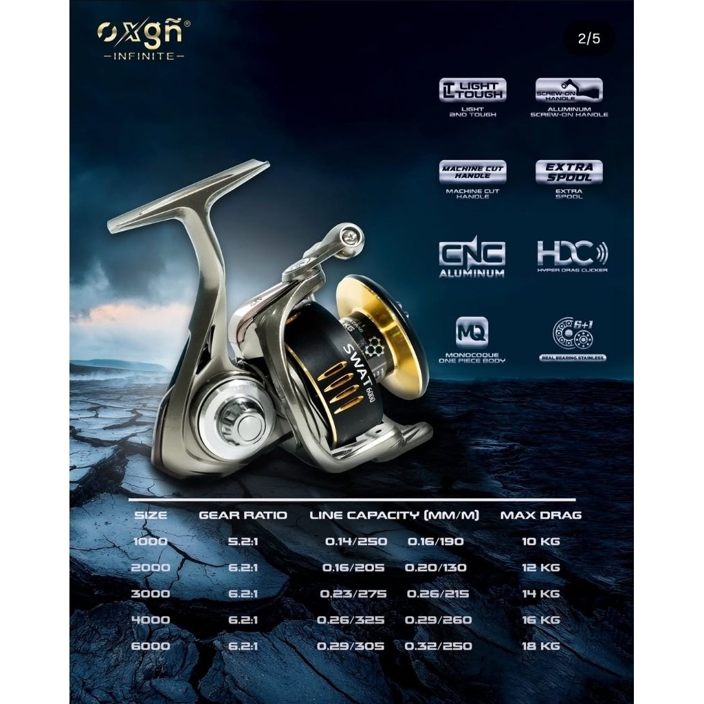 Reel Pancing OXGN Infinite SWAT 1000 2000 3000 4000 5000 6000